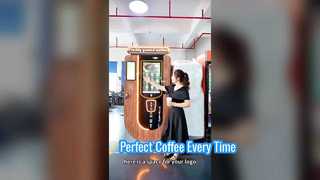 Máquina expendedora de café recién molido Haloo con pantalla táctil de 27 pulgadas y caída automática de tazas y c