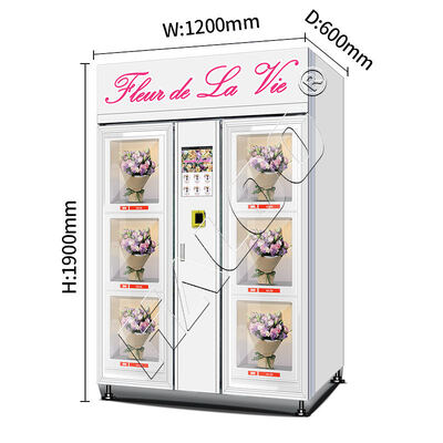 Haloo Vending Machine ProveedorGrandota grande 6 casillero Vending Machine 10.1 pulgadas pantalla táctil elegir flores en la máquina