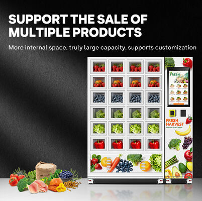 Halo 24 red smart vending casillero espesado de chapa galvanizada con cáscara exterior y puerta de vidrio de tres capas con sistema de refrigeración