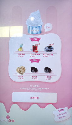 Acobardado 24 horas del autoservicio del helado de la máquina expendedora del robot de máquina expendedora automática suave del helado