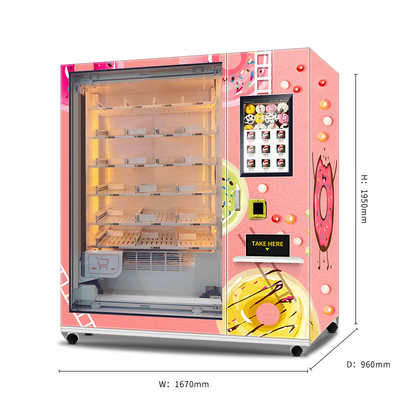 Máquina expendedora automática de la comida fresca de la ensalada de la máquina expendedora de la magdalena del refrigerador del sistema de la elevación con la pantalla táctil 21.5inch