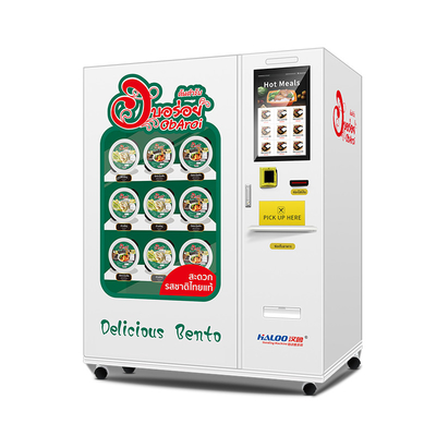 Máquina expendedora de congelación completamente automática de la fiambrera de las comidas de la congelación de alimentos con el puerto de la recogida del calentamiento por microondas y de los cubiertos