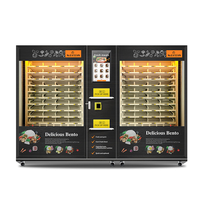 Máquina expendedora caliente de la comida de los gabinetes de la capacidad grande 2 con el calentamiento por microondas y la pantalla táctil elegante
