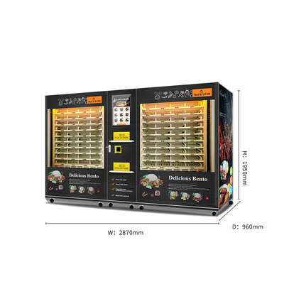Máquina expendedora caliente de la comida de los gabinetes de la capacidad grande 2 con el calentamiento por microondas y la pantalla táctil elegante