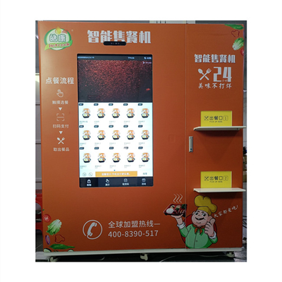 Máquina expendedora caliente de la comida de la microonda del ODM del OEM con la pantalla táctil grande de 49 pulgadas para el anuncio