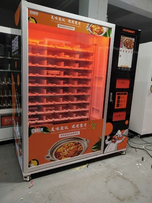 máquina expendedora de calefacción rápida de la pizza del servicio del uno mismo 3000W y máquina expendedora caliente de la comida para la oficina del aeropuerto