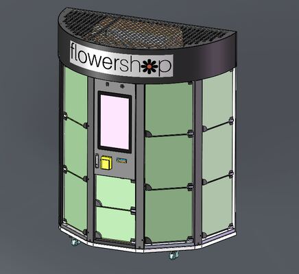 Haloo 14 redes de logotipo personalizado máquina expendedora de flores regalos máquina de soporte de flores con función de enfriamiento