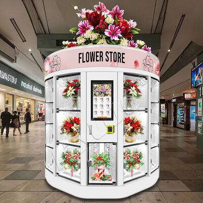 Haloo máquina expendedora de flores frescas blanco 13 casillero gran ramo de flores de venta caliente para el centro comercial sistema de pago con tarjeta de crédito