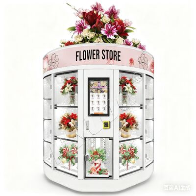 Haloo máquina expendedora de flores frescas blanco 13 casillero gran ramo de flores de venta caliente para el centro comercial sistema de pago con tarjeta de crédito
