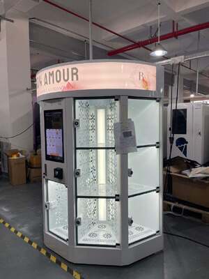 Haloo máquina expendedora de flores frescas blanco 13 casillero gran ramo de flores de venta caliente para el centro comercial sistema de pago con tarjeta de crédito