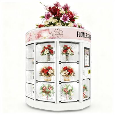 Haloo máquina expendedora de flores frescas blanco 13 casillero gran ramo de flores de venta caliente para el centro comercial sistema de pago con tarjeta de crédito