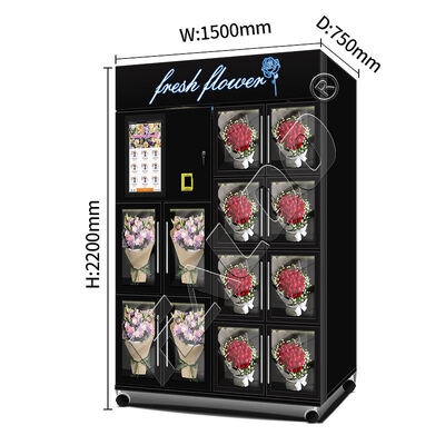 Vendedor de máquinas expendedoras Haloo Smart Touch Screen Full Automatic Kiosk de 12 celosías Logotipo personalizado Regalos de flores Máquina expendedora