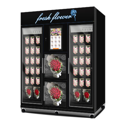 Haloo Vending Machine Proveedor de 36 números de casillero Flower Vending Machine 21.5 pulgadas con pantalla táctil con lector de tarjetas de efectivo