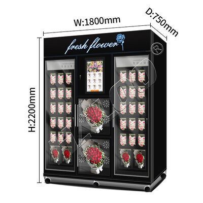 Haloo Vending Machine Proveedor de 36 números de casillero Flower Vending Machine 21.5 pulgadas con pantalla táctil con lector de tarjetas de efectivo