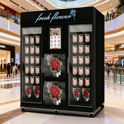 Haloo Vending Machine Proveedor de 36 números de casillero Flower Vending Machine 21.5 pulgadas con pantalla táctil con lector de tarjetas de efectivo