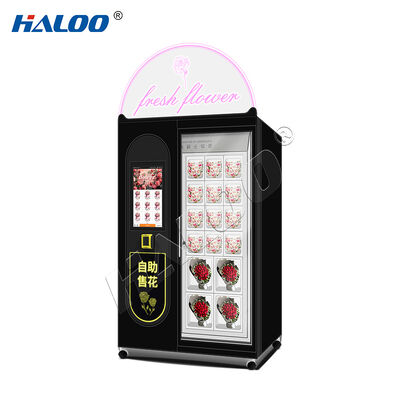 Haloo vending machine supplier 16 grid automatic flower vending machine, using metal sheet and refrigeration system