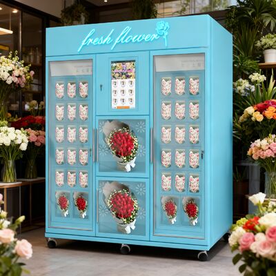 Haloo Vending Machine Proveedor de 36 números de casillero Flower Vending Machine 21.5 pulgadas con pantalla táctil con lector de tarjetas de efectivo