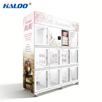 Máquina expendedora de flores de pantalla táctil Halo de 21,5 pulgadas con sistema de refrigeración y conservación, hecha de hoja galvanizada