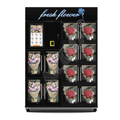 Máquina expendedora automática de flores refrigerada con pantalla táctil y chapa galvanizada | Dispensador de ramo inteligente para centros comerciales y aeropuertos