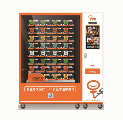 Máquina expendedora caliente de las comidas de la comida de la capacidad grande con el refrigerador y el calentamiento por microondas
