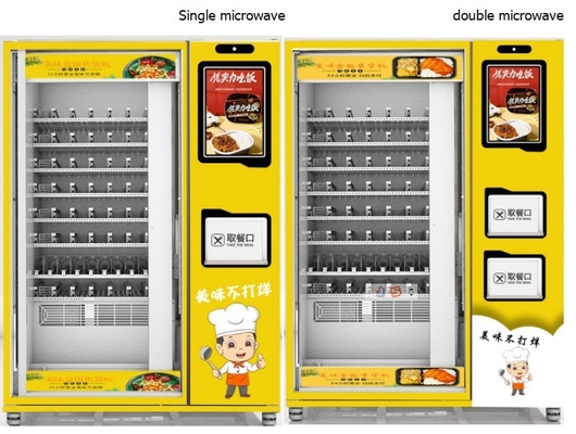 Máquina expendedora al por menor automática de la comida con el refrigerador y la microonda dual