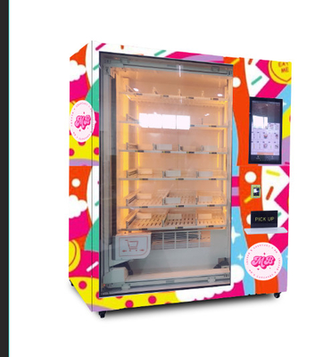 Máquina expendedora elegante de la magdalena del refrigerador de la máquina expendedora de la torta de la taza de Digitaces con la elevación